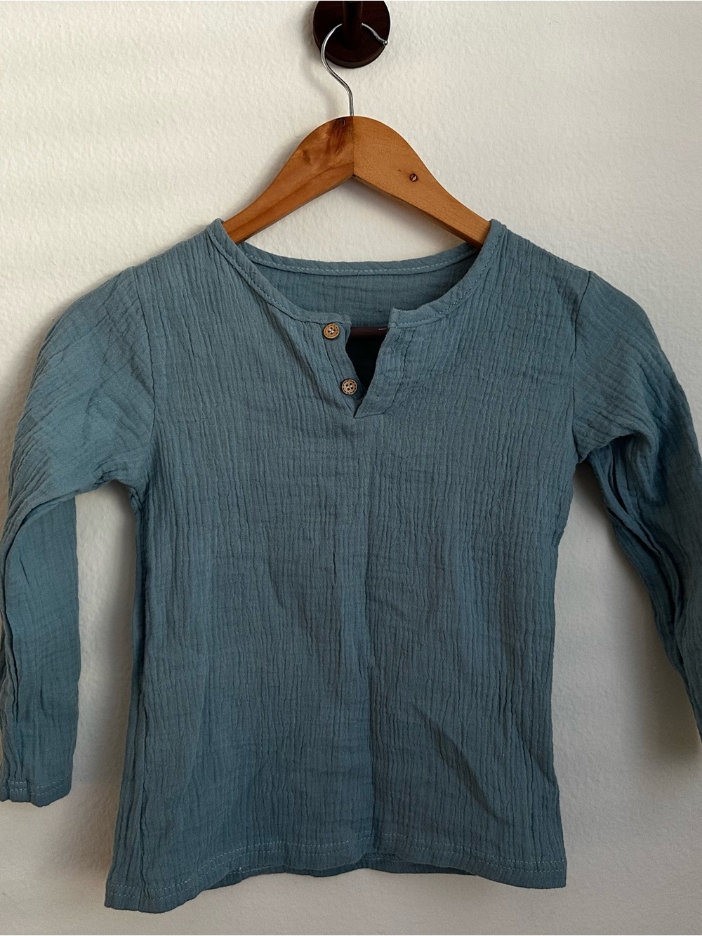 Gauze Cotton Henley Top Kids Size 6T